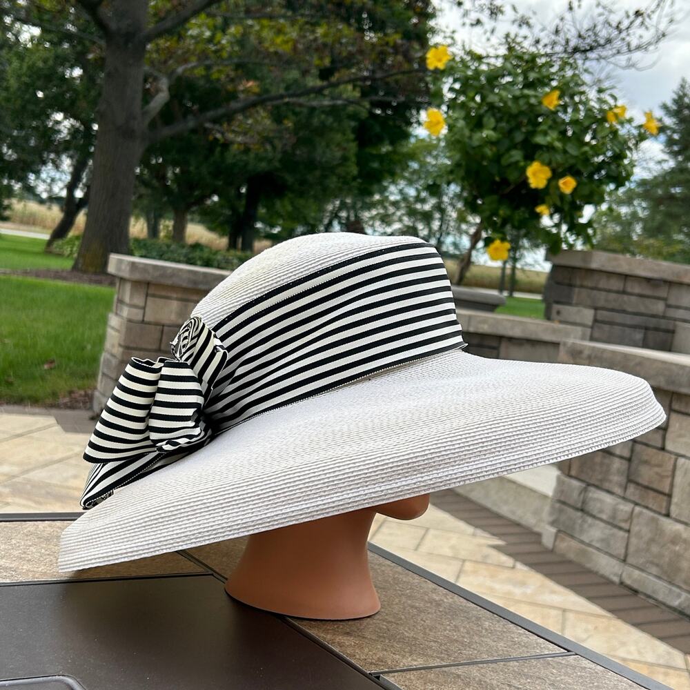 Vintage Frank Olive Wide Brim Hat Derby Fancy Church Costume